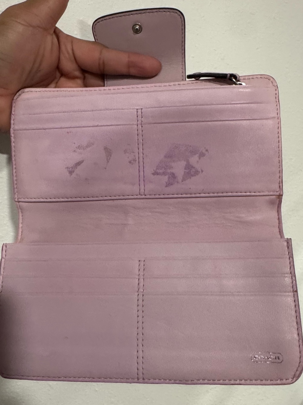 Coach Lavender Madison Opt Art Signature Zip Wallet - Picture 6 of 6